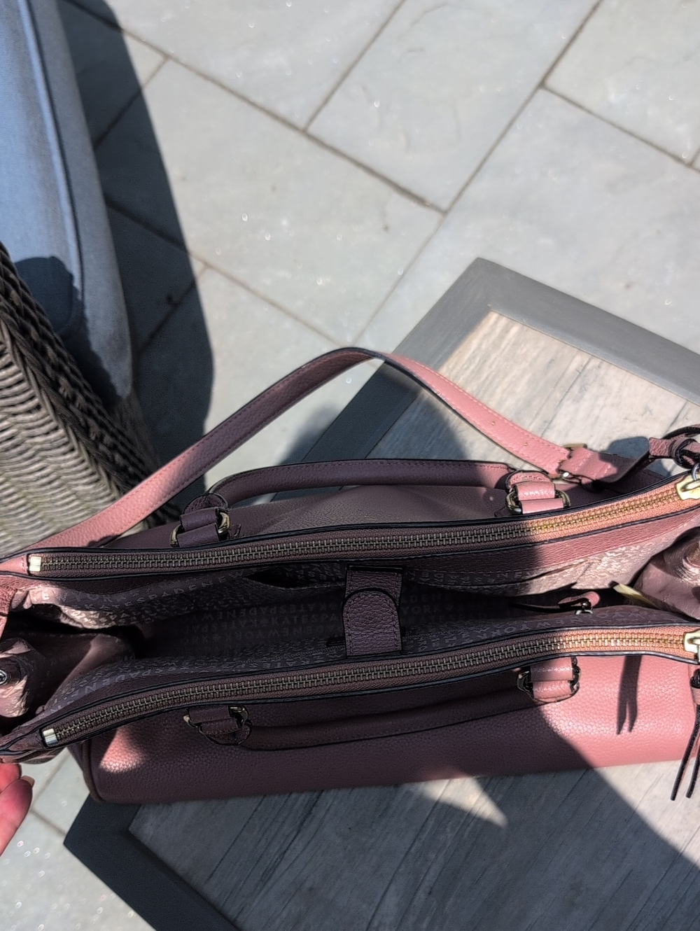 kate spade Mulberry Stree Rose Pink Pebbled Leather Satchel with Removable Strap - Picture 6 of 14
